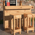 Rustic Wooden Bar & Bar Stools Set - Includes LED's