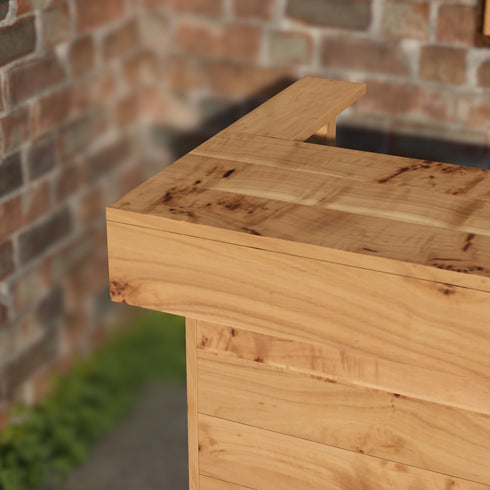 Rustic Wooden Bar & Bar Stools Set - Includes LED's