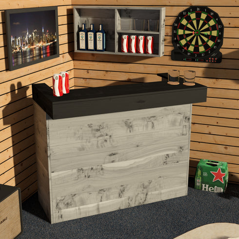 Rustic Wooden Bar - Man Cave Edition