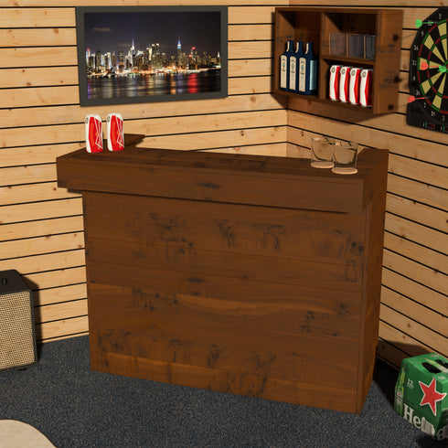 Rustic Wooden Bar - Man Cave Edition