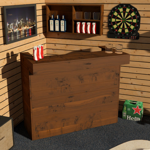 Rustic Wooden Bar - Man Cave Edition