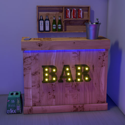 Rustic Wooden Martini Bar