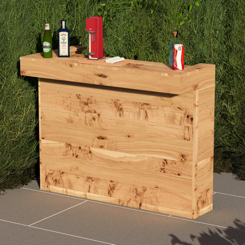 L-Shape Rustic Wooden Garden Bar