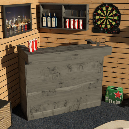 Rustic Wooden Bar - Man Cave Edition