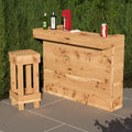 L-Shape Rustic Wooden Garden Bar