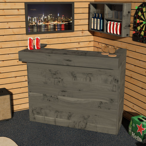 Rustic Wooden Bar - Man Cave Edition