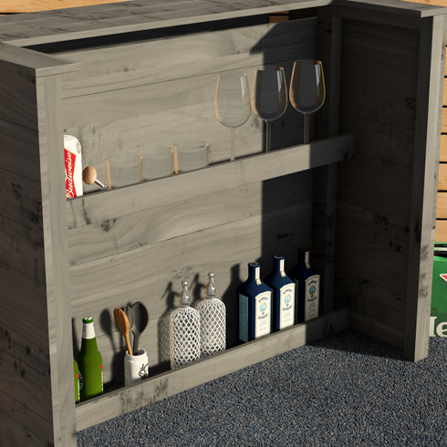 Rustic Wooden Garden Bar