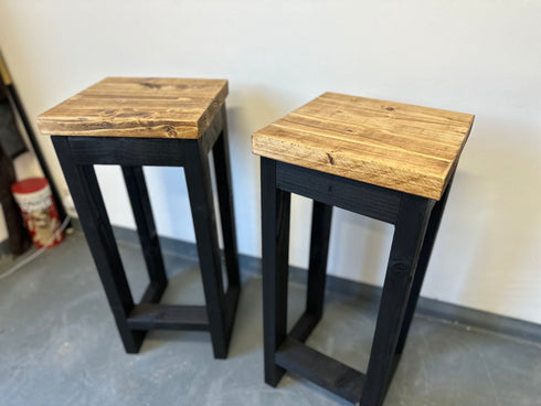 Set of 2 Handmade Industrial Bar Stools