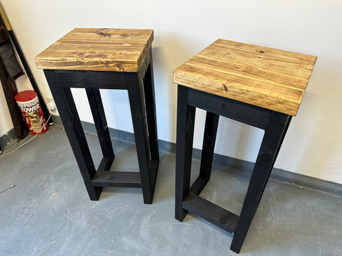 Set of 2 Handmade Industrial Bar Stools