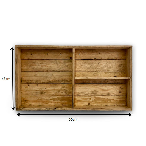 Rustic Wooden Bar Wall Mounted Shelving Unit-Barware-ReclaimedBarware-PorterBars