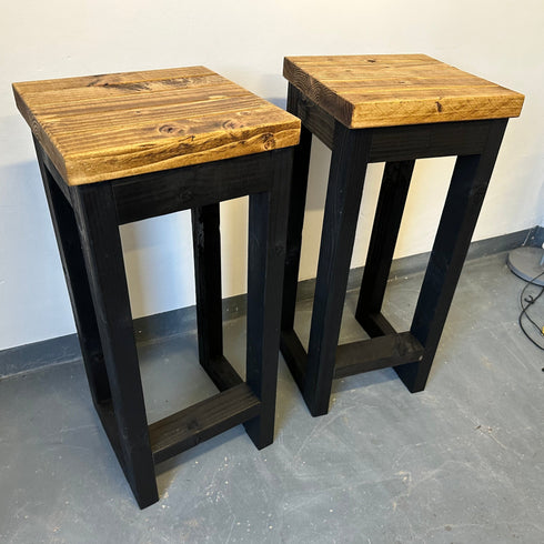 Set of 2 Handmade Industrial Bar Stools