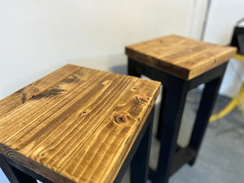 Set of 2 Handmade Industrial Bar Stools