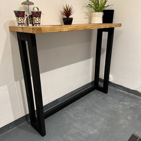 Industrial Style Breakfast Bar - Dark Oak