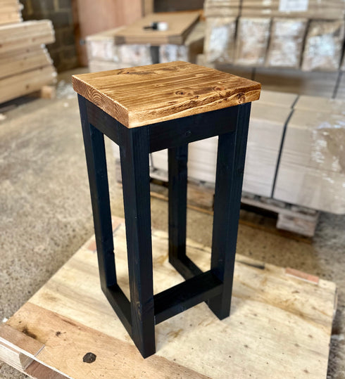 Industrial Style Rustic Solid Wooden Bar Stools