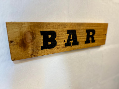 Rustic Antique Pine Bar Plaque