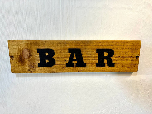 Rustic Antique Pine Bar Plaque