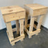 Set of 2 Rustic Wooden Bar Stools