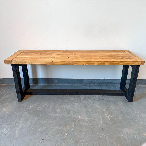 Industrial Style Wooden Bench