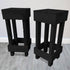 Set of 2 Rustic Wooden Bar Stools