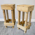 Set of 2 Rustic Wooden Bar Stools