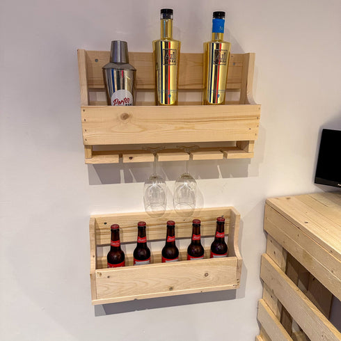 Rustic Wooden Drinks Rack