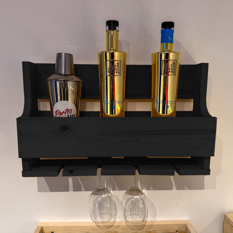 Rustic Wooden Drinks Rack