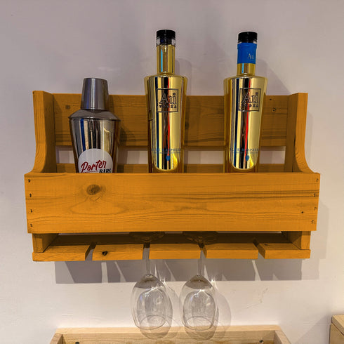 Rustic Wooden Drinks Rack