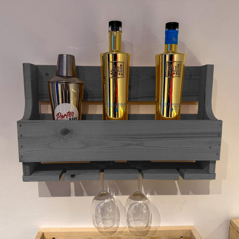 Rustic Wooden Drinks Rack